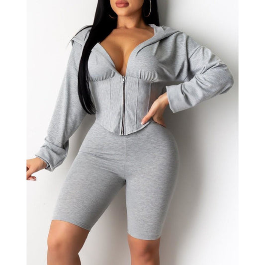 Hooded Sporty Top & Short Set